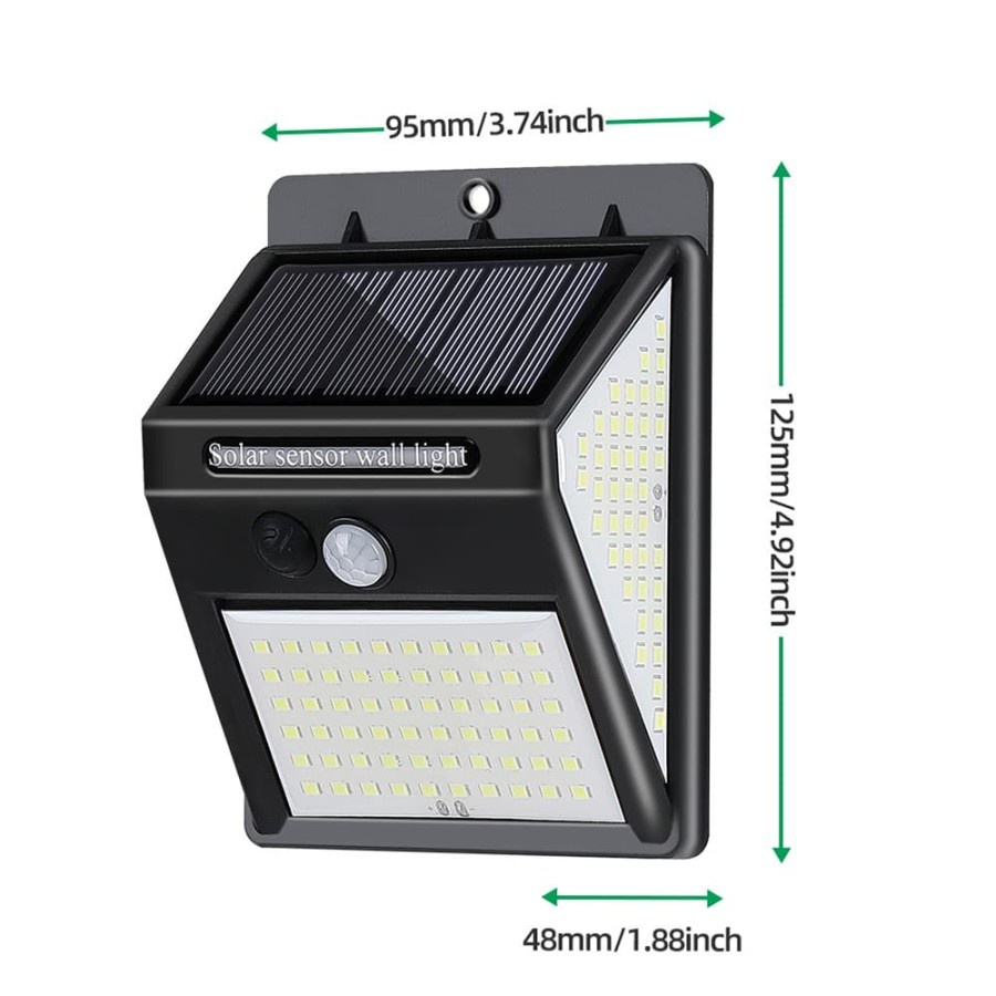 Roppu Lampu Solar Dinding Outdoor Tenaga Surya 140 LED