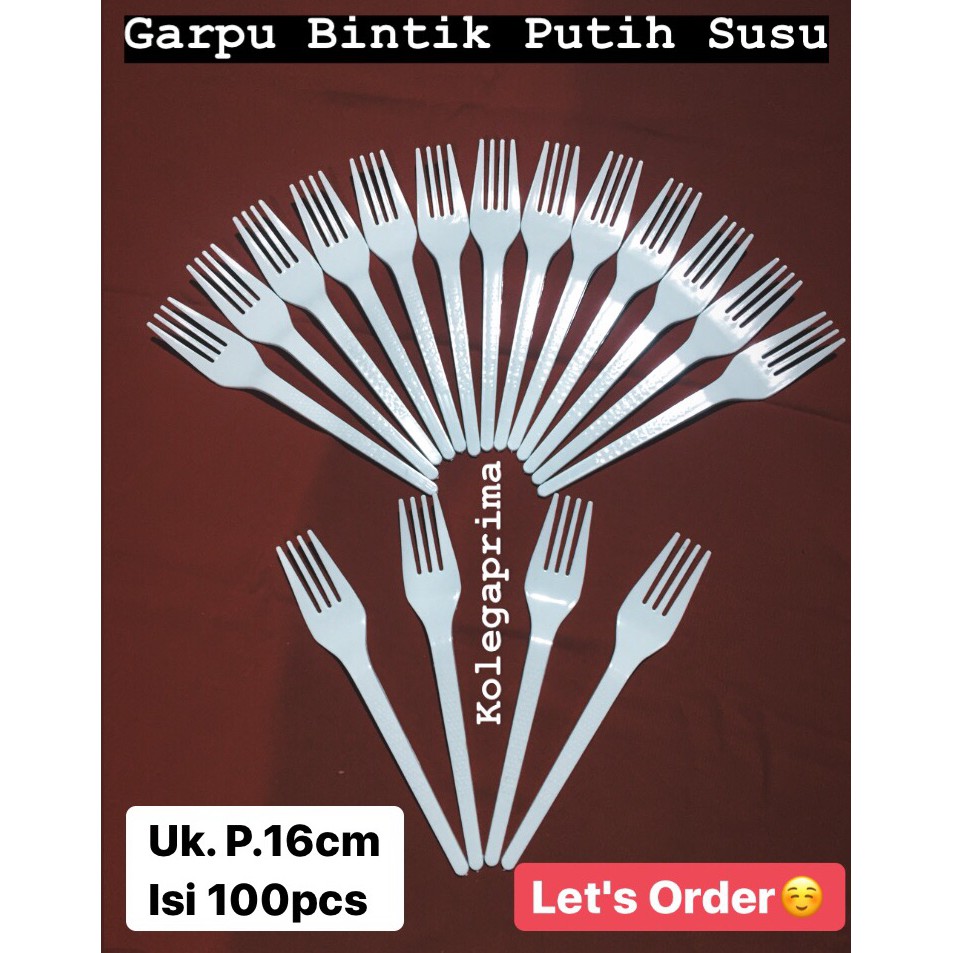 Sendok/Garpu Super Putih Isi 100 pcs