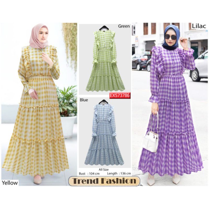 Maxi dress kotak Haura by Extu