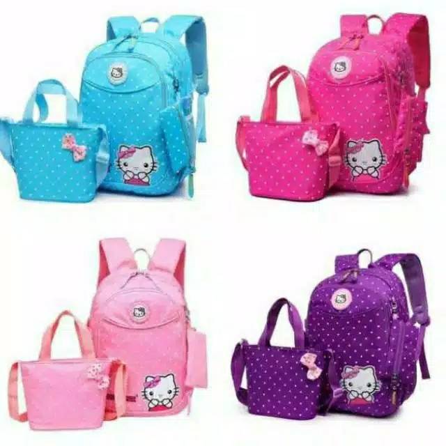 Tas ransel wanita sekolah cewek&amp;cowok/back pack sekolah saku laptop best selle  Hellokity Polka