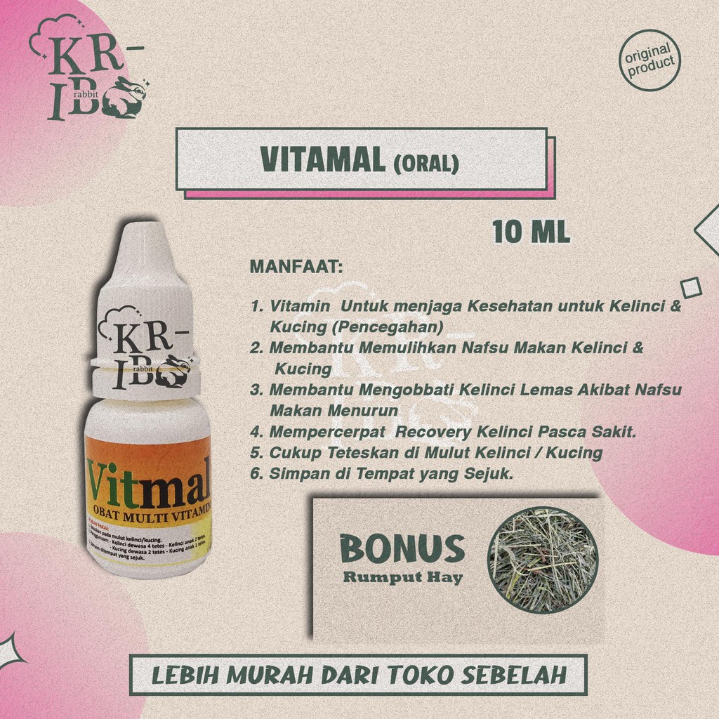 MultiVitamin Kelinci  - Vitamal 10 Ml