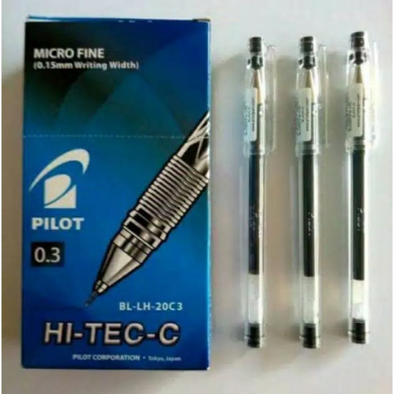 

Pulpen pilot HITEC 0.3 hitam dan biru
