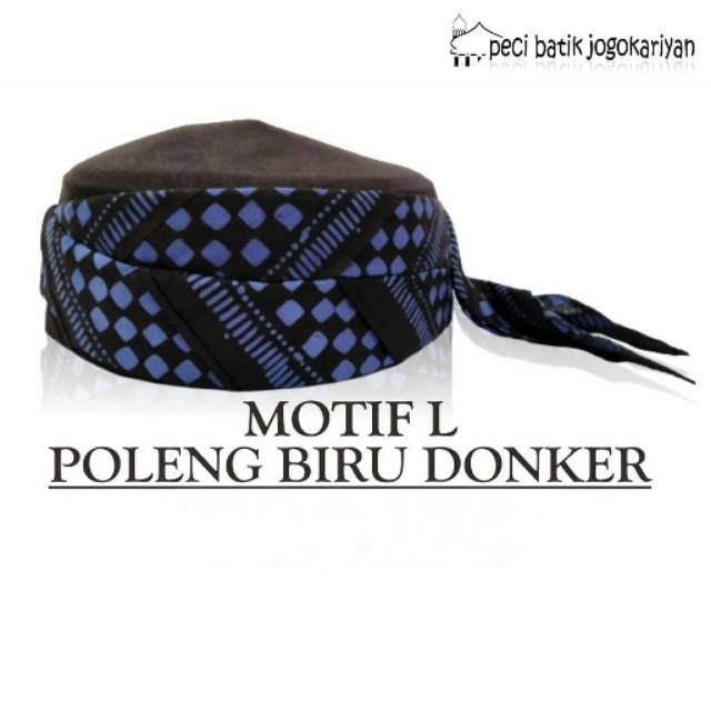 Peci Batik Jogokariyan Ori Motif Terbaru Udeng Songkok Kopiyah Batik Jogja Motif Poleng Biru Dongker