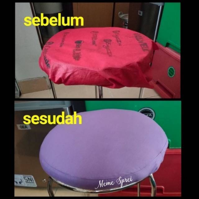 Cover Kursi Salon Bulat | Bar Stool Cover | Sarung Kursi Bulat Bahan Katun