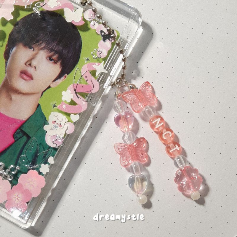 [custom] phonestrap keyring keychain beads ♡