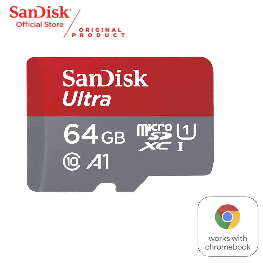 Memory Card 64 GB Chromebook  Sandisk Ultra Micro SDXC 120Mbps Class 10 UHS-I A1