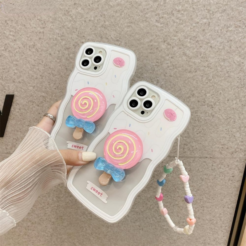 Soft Case Transparan Motif Lolipop 3D Untuk Iphone 11 12 13 Pro Max