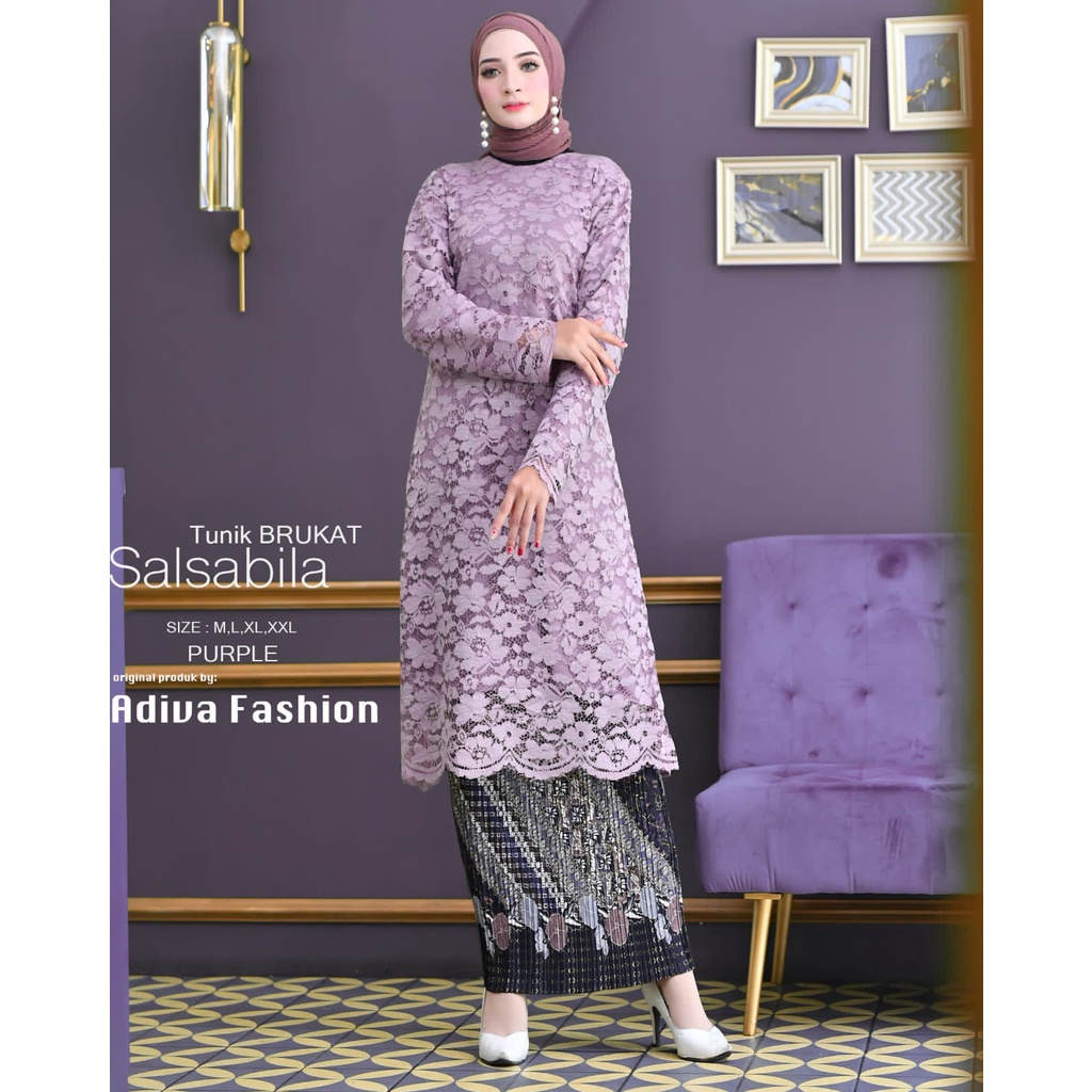 Set Kebaya Tunik Brukat Modern Simple Terbaru Dress Kondangan Wanita tunik brukat set tunik brukat set kebaya pesta dan wisuda