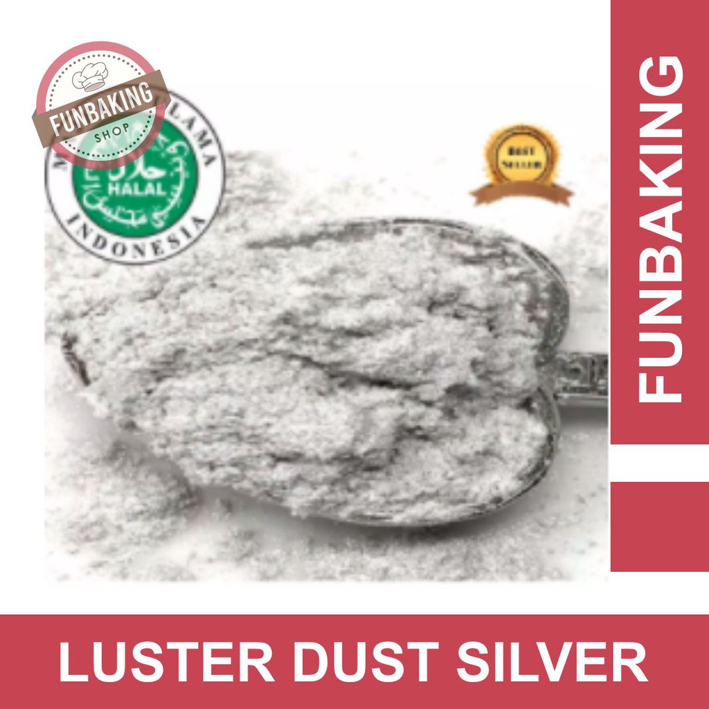

FunBaking - Luster Dust Silver (Bubuk Perak) - HALAL - Dekorasi Kue