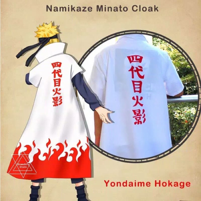 JUBAH KIMONO IMPORT YONDAIME HOKAGE ANIME NARUTO COSPLAY PRIA JEPANG