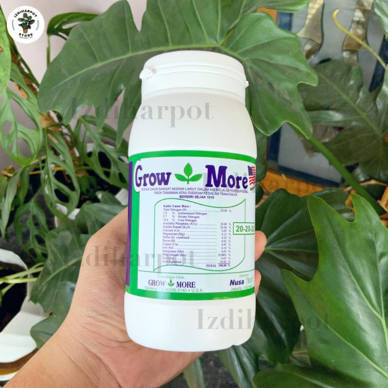 Pupuk nutrisi npk GROWMORE 20-20-20 untuk buah,bunga,daun dan akar (454gr) - GROWMORE BOTOL 20-20-20 SEIMBANG