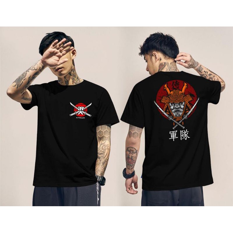 BAJU TSHIRT KAOS DISTRO SAMURAI JEPANG BLACK