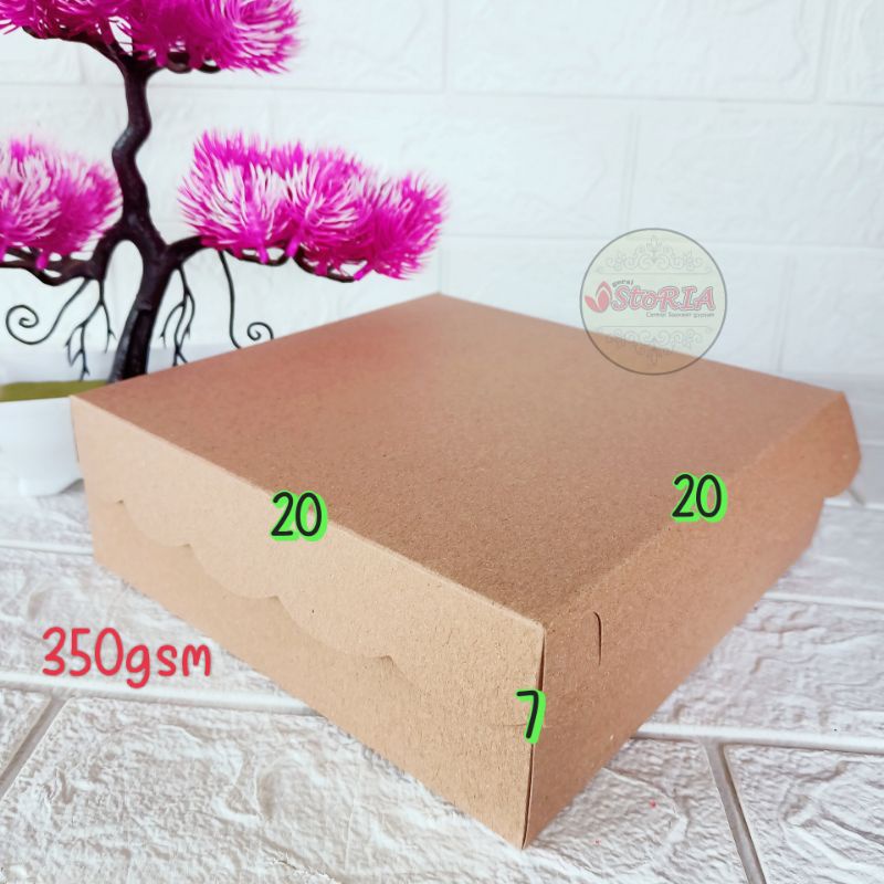 

Dus nasi kraft coklat R10K 20x20x7 350gsm / kardus nasi coklat / box kraft