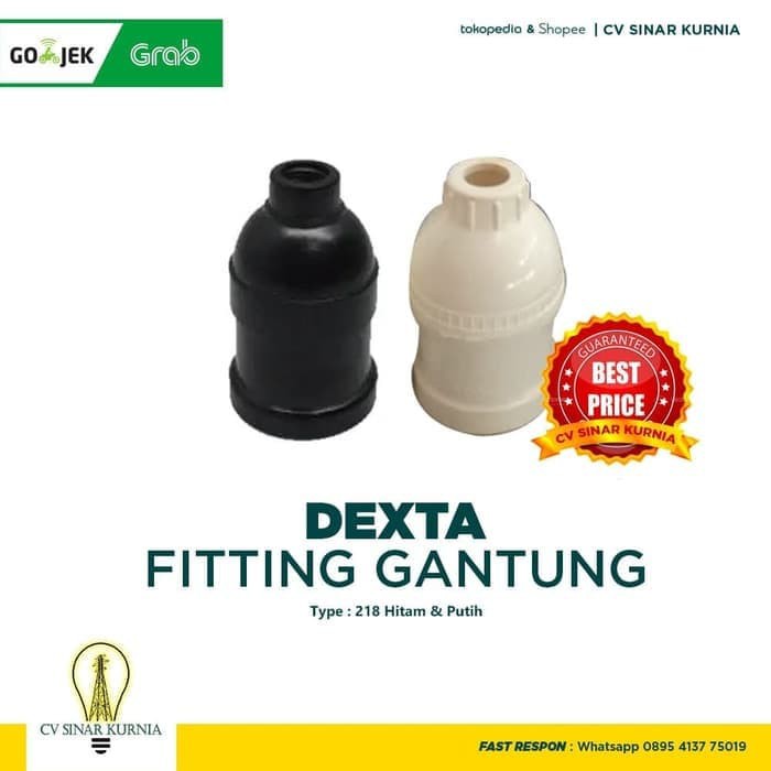 Fitting Lampu Gantung Merk Dexta 218 Warna Hitam / Putih