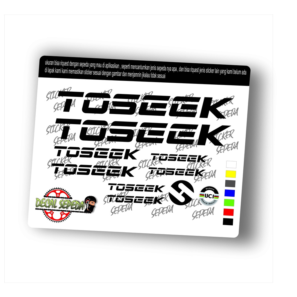 decal toseek - sticker sepeda toseek full cutting