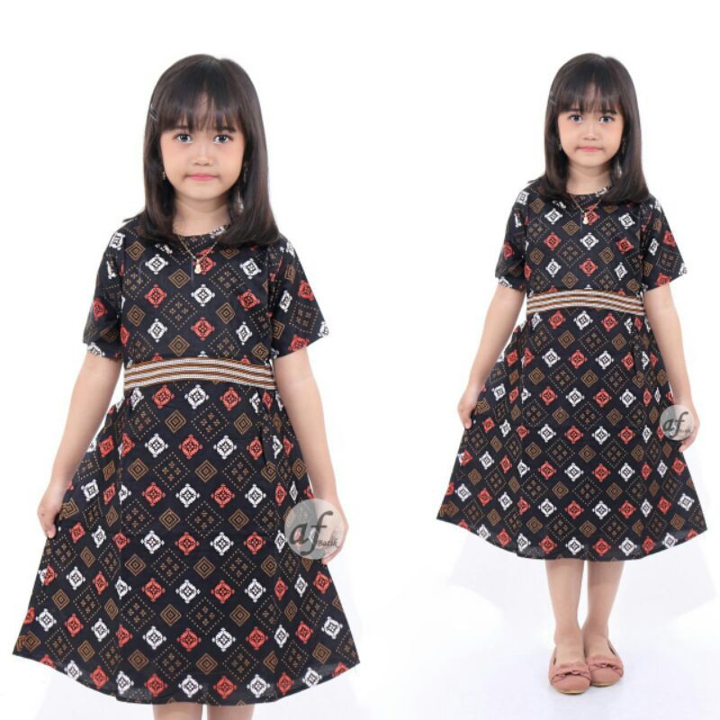 Dress batik Anak 2 sampai 10 Tahun - Baju batik Anak Perempuan Harga Grosir - (COD) bisa ecer