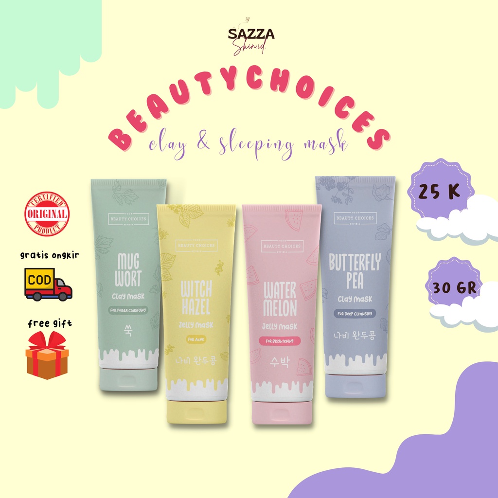 [READY] RAINBOW MASK BY BEAUTY CHOICES CLAY JELLY MASK MUGWORT BUTTERFLY PEA WITCH HAZEL WATERMELON 