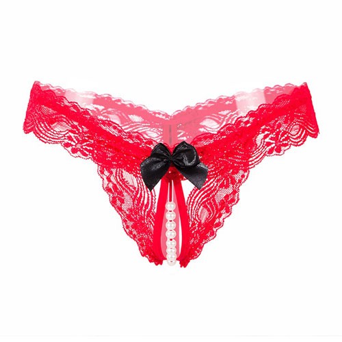 G String Women Pearl Bottom G-string Lace Sexy Underwear Bikini C056