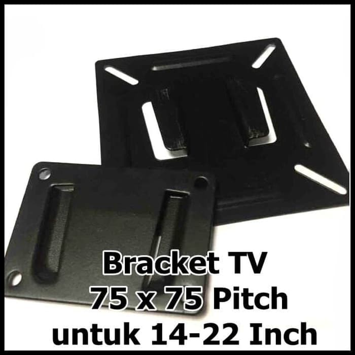 TV Bracket Metal 75 x 75 Pitch untuk 14-22 Inch Monitor &amp; TV Black