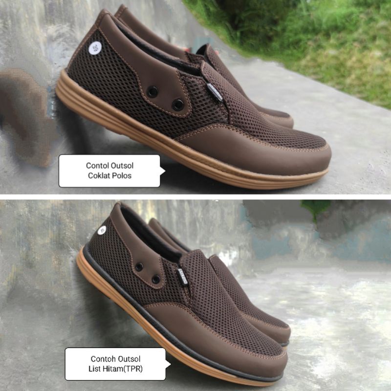 Sepatu Pria Slip On Kasual Premium Casual Sol Karet Lentur Kulit Suede Kantoran Original Mojokerto