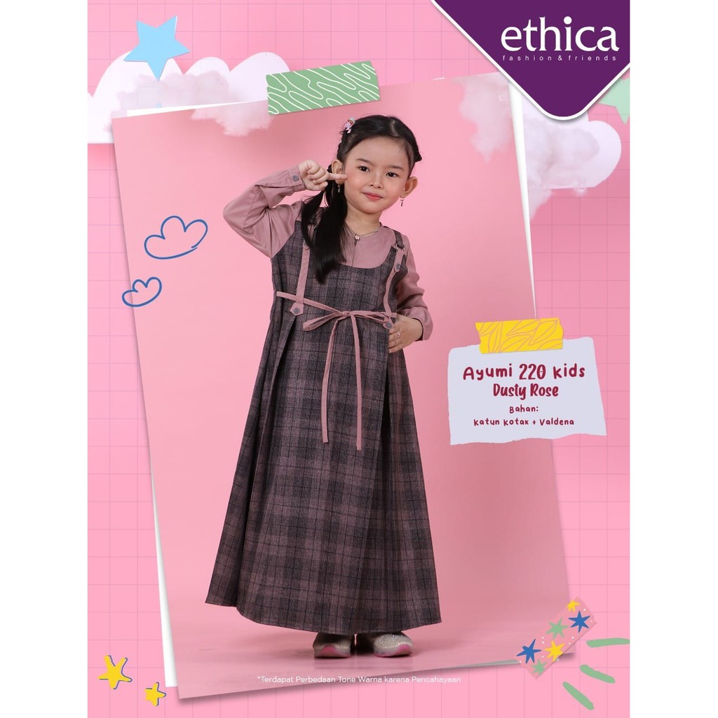 Gamis Anak Ori By Ethica, AYUMI 220 KIDS DUSTY ROSE
