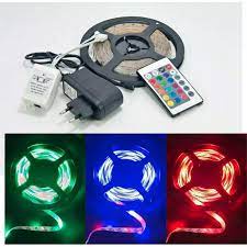 (COD) Lampu Led Strip RGB warna warni 5 meter + adaptor + remote