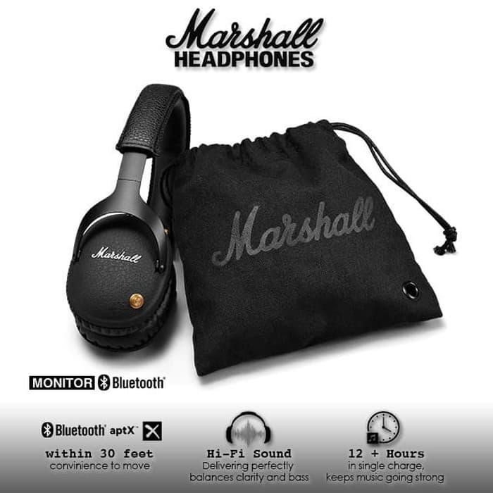 Marshall Monitor III ANC - Headphone Over-ear Hitam dengan Baterai 70 Jam dan ANC
