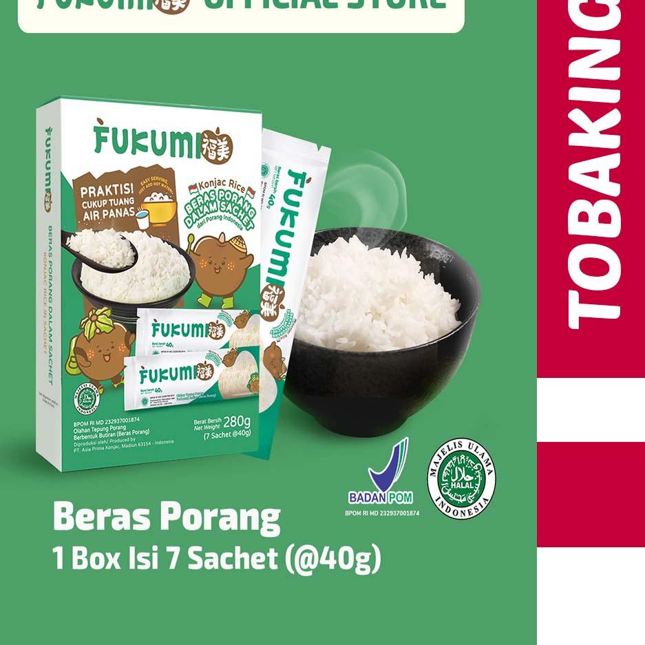 

FUKUMI Beras Porang Box Sachet 280 gr - Shirataki / Konjac Rice HALAL Trendy