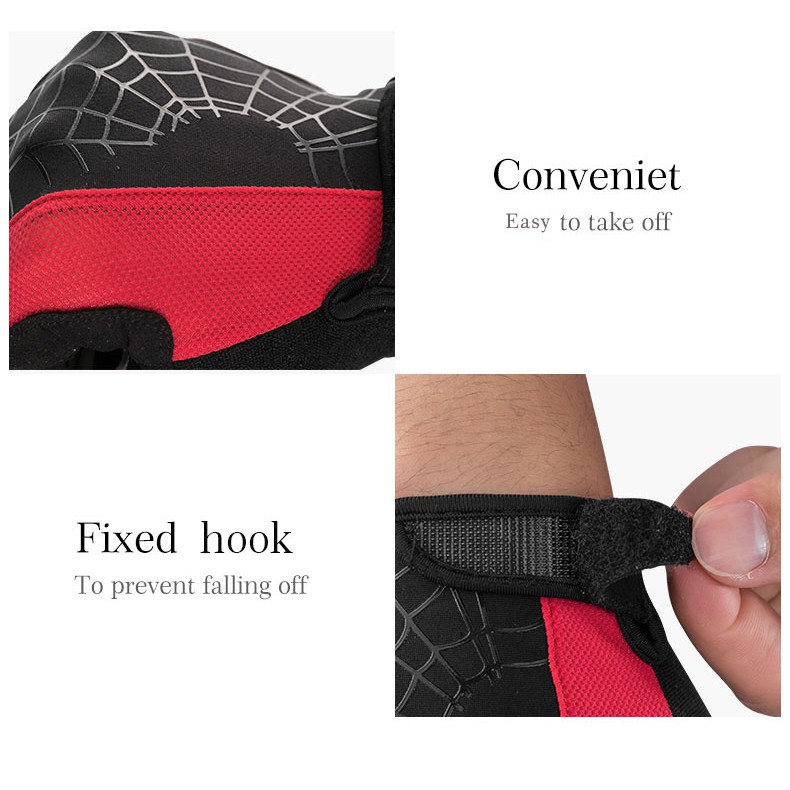 Rockbros Sarung Tangan Spider Full Finger Sepeda Fitness Size L - S109 - Black