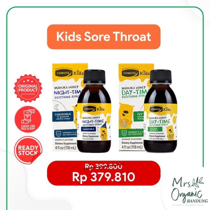 Paket Sore Throat Comvita Kids Night Time+Day Time Soothing Syrup ---Terbaru---