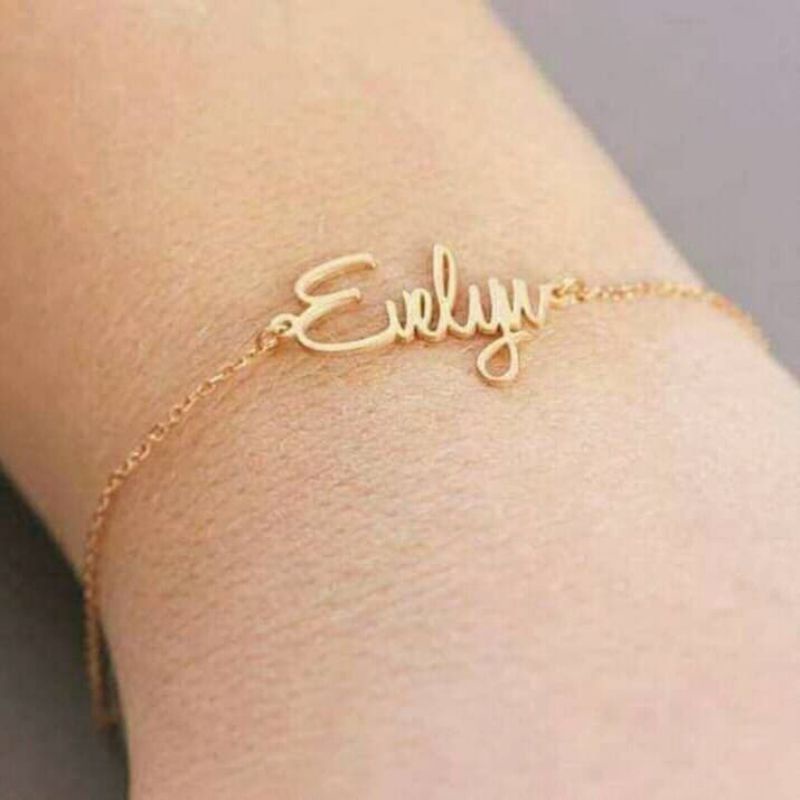 Gelang nama/Gelang Tangan/Gelang ukir nama gold lapis emas