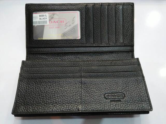 Dompet coach panjang lipat kulit asli import 3928-1