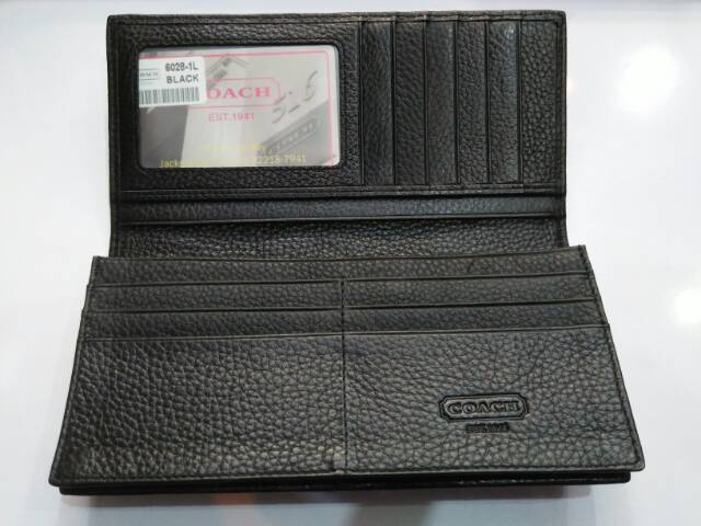 Dompet coach panjang lipat kulit asli import 3928-1