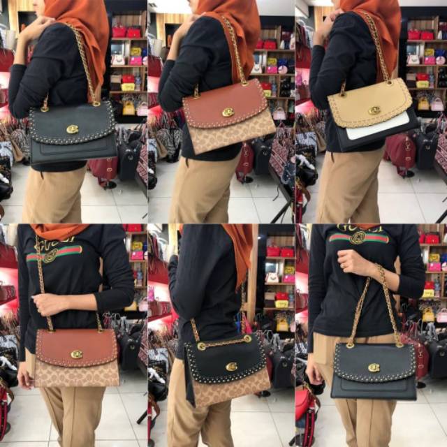 # 27192 COACH PARKER SCALLOP RIVETS COLORBLOCK