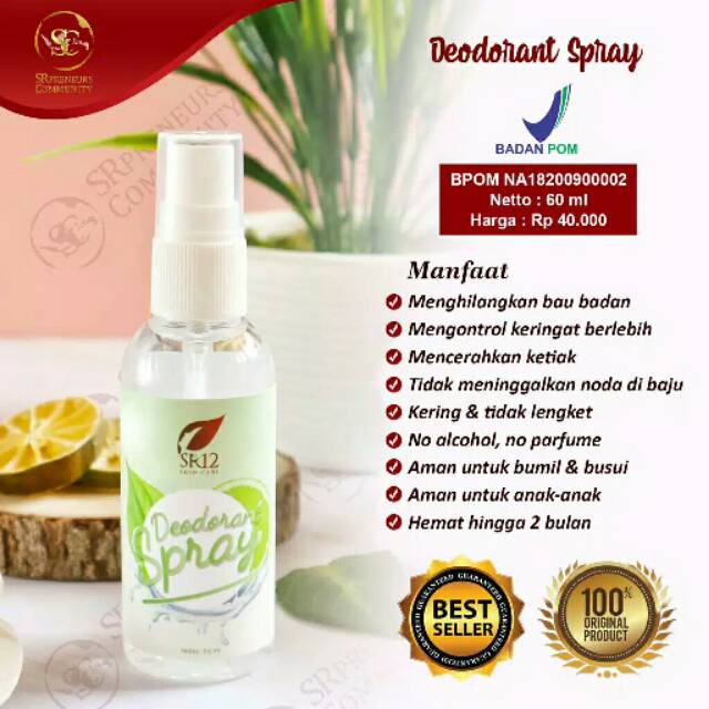 DEODORANT SPRAY SR12 HERBAL SKINCARE