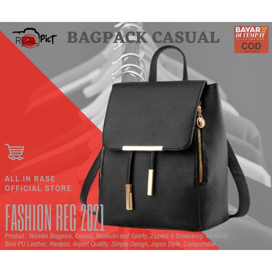 Tas Ransel Wanita Tas Kulit Bagpack Japan Style