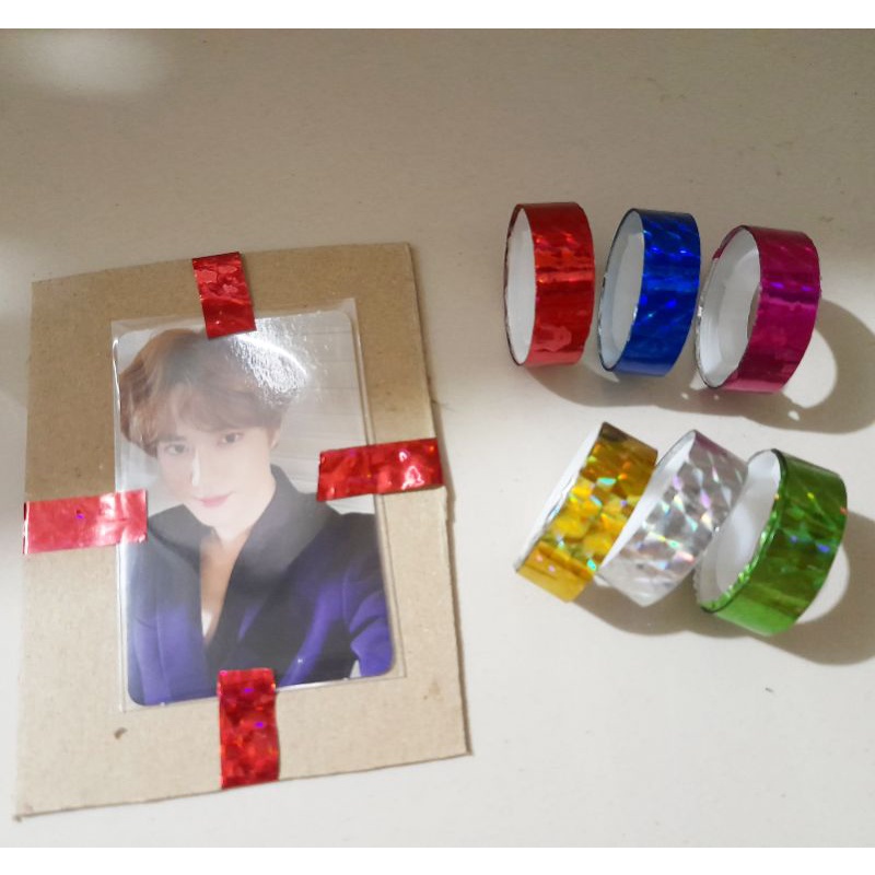 

1 pcs SELOTIP GLITTER WARNA/ WASHI TAPE MURAH