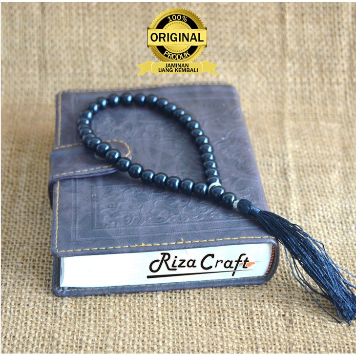 Tasbih Batu Akik 33 Butir Hitam Black Onyx ASLI Alam Natural Original