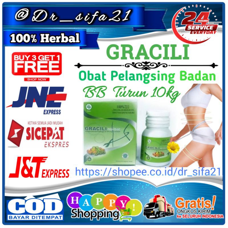 Gracili Asli Obat Pelangsing Badan Herbal Terlaris 100% Original