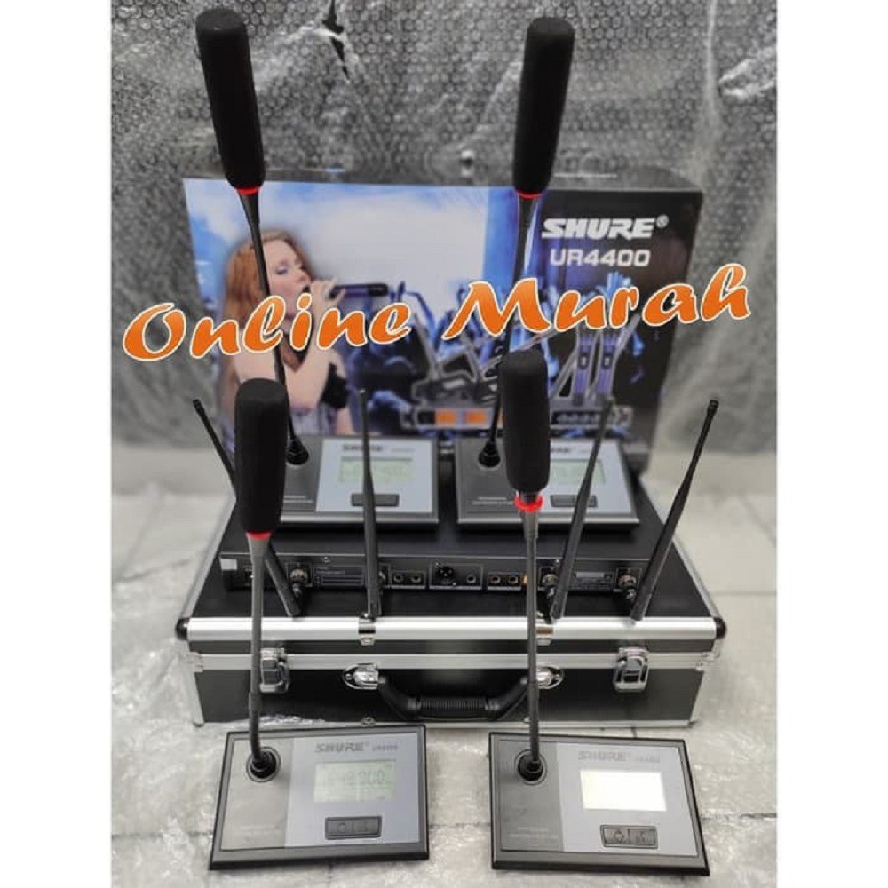 mic wireless conference shure UR4400MM 4mic meja shure ur4400 mm shure ur 4400 ur4400 ur4400mm