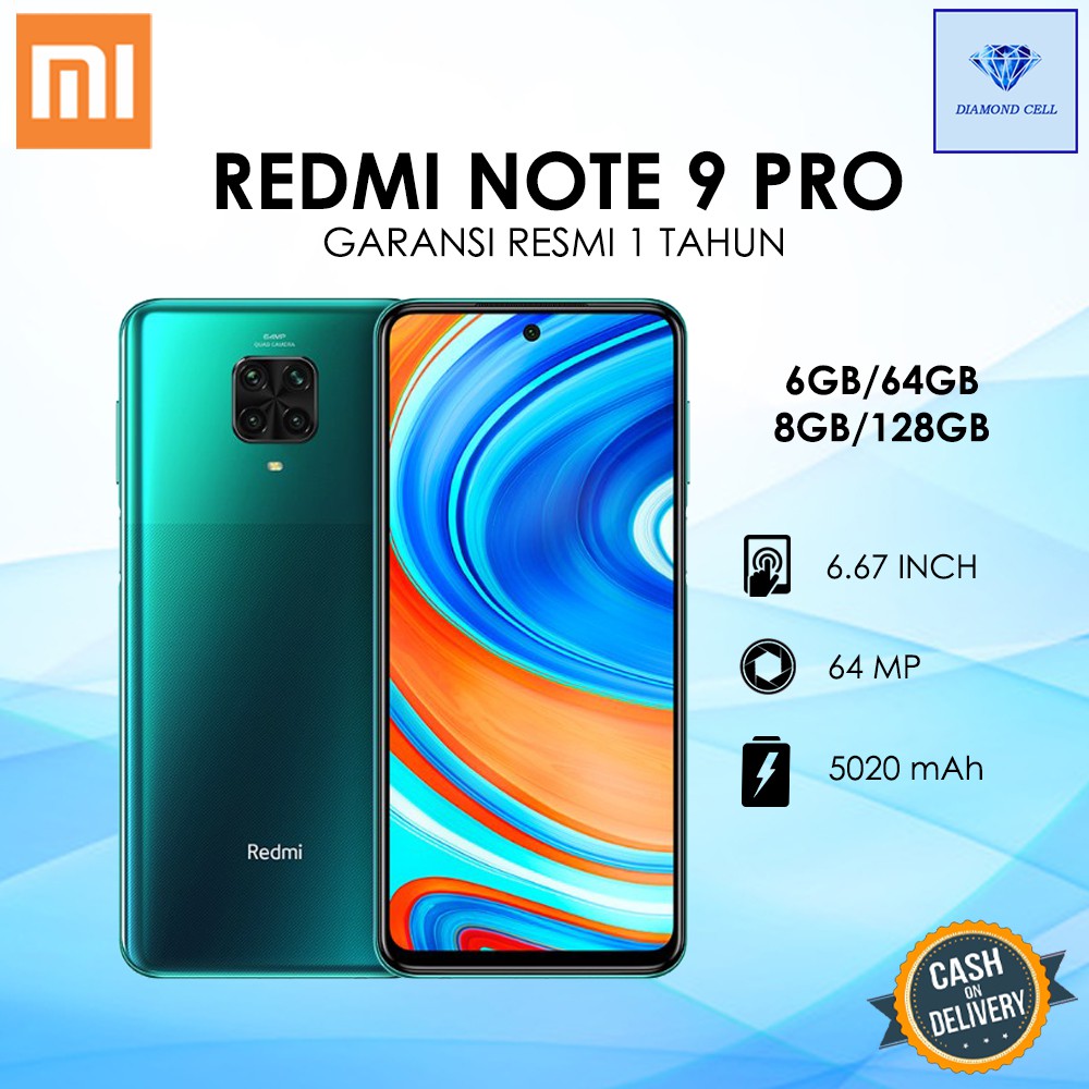 Jual XIAOMI REDMI NOTE 9 PRO 6/64 GB - 8/128 GB GARANSI RESMI 1 TAHUN ...