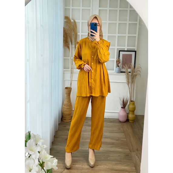 BRIANA LADYCRUSH SETCEL STELAN CRINKLE JUMBO XXL MURAH KANCING OOTD GROSIR