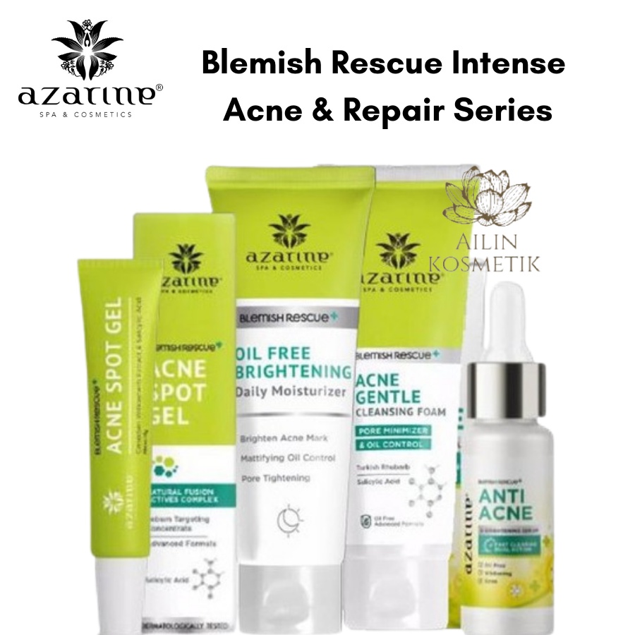 AZARINE BLEMISH RESCUE Intense Acne &amp; Repair Series | Acne Gentle | Cleansing Foam | Serum Wajah By AILIN