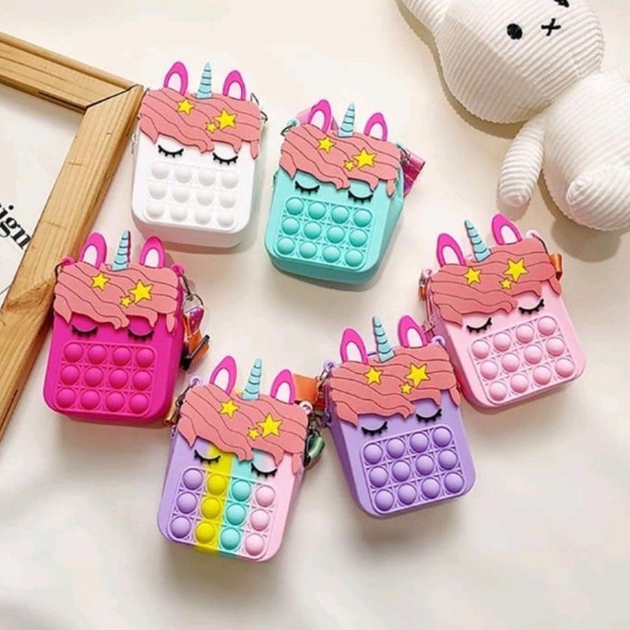 Sling Bag Anak Tas Pop It Unicorn