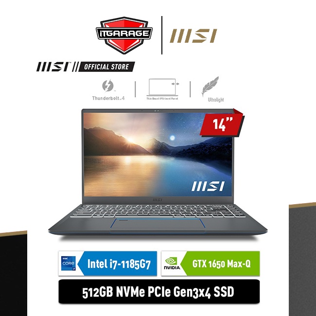 MSI Prestige 14 A11SCX-232ID|i7-1185G7/16G/512G/GTX1650-4G
