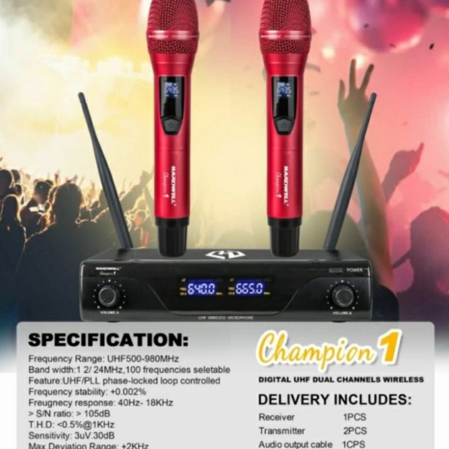 Mic wireless Hardwell Champion1 pp Microphone champion 1 Handle ori