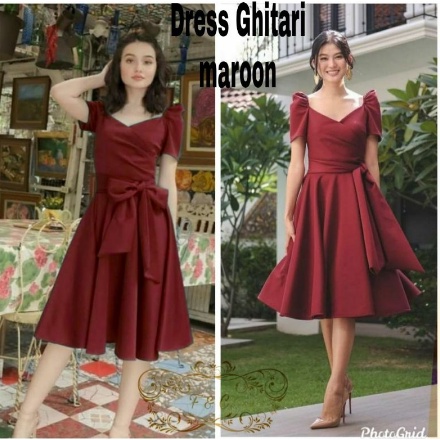 Baju Dress Pesta Natal Imlek Wanita Remaja Dewasa Party Kondangan Murah Kekinian Terbaru Bhn moscrep