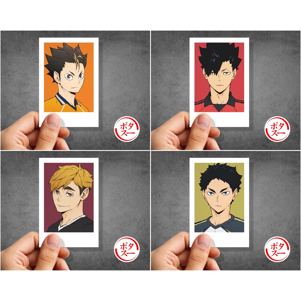 Koleksi Polaroid Anime Haikyuu A -  Hinata Kageyama Tsukishima Nishinoya Oikawa Kenma Kuroo Bokuto Akaashi Atsumu Osamu - Poster