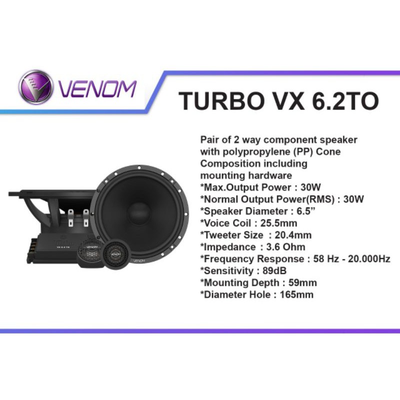 Speaker Venom Turbo Series VX 6.2TO VX6.2TO