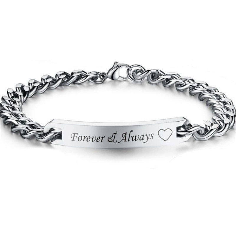 Gelang Pasangan Desain Tulisan Always Forever Untuk Wanita